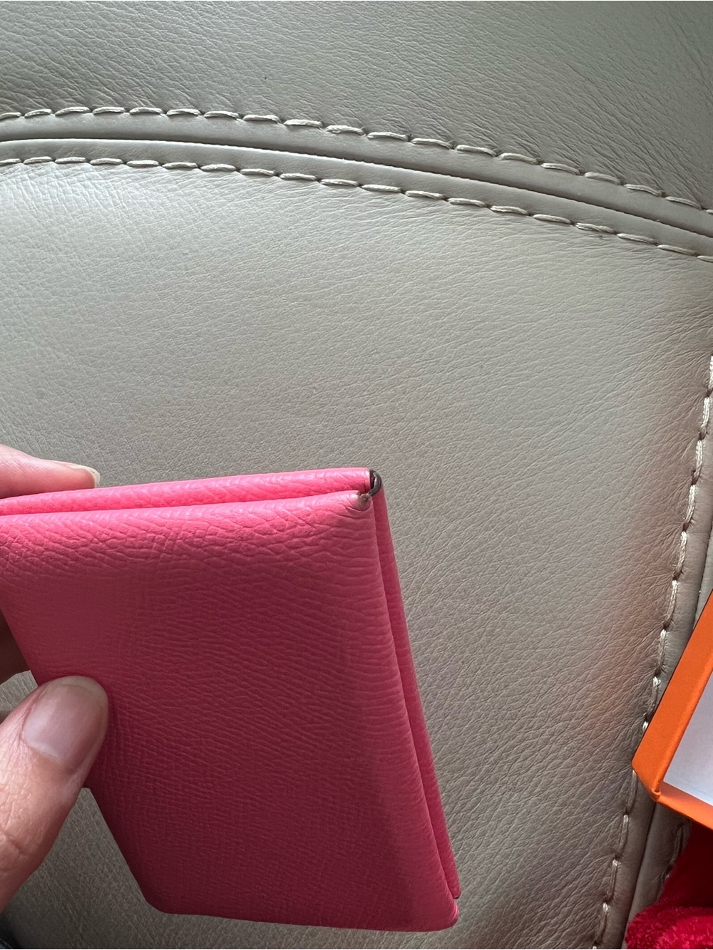 Hermes Pink Leather Card Holder - Picture 2 of 5